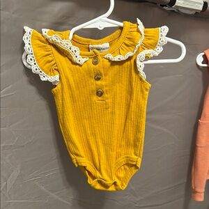 Daisy Fuentes Yellow Ruffled One Piece